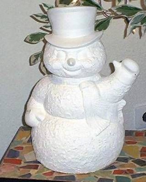Schneemann - Groß – 35 x 43 cm - Schrühware