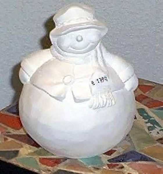 Schneemann – 16 x 19 cm - Schrühware