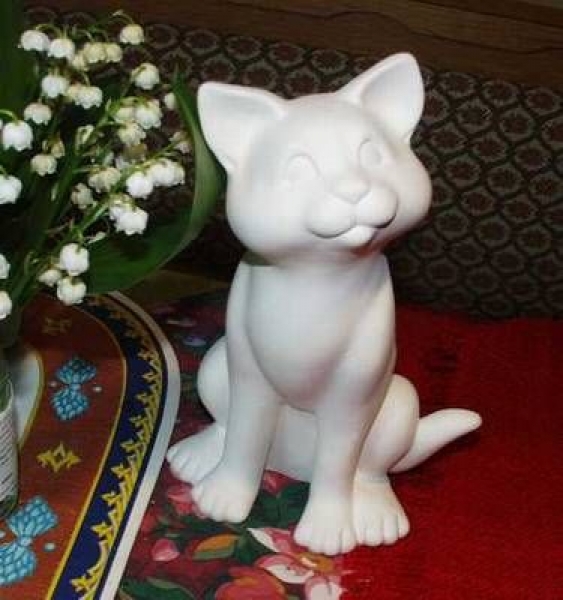 SCIOTO-Gießform - neu - Katze - sitzend - glatt – 21,5 cm hoch - USA