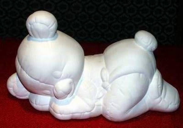 Schlafender Teddy - 23,7 cm lang – Schrühware