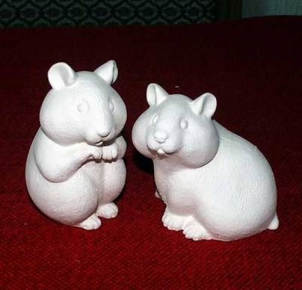 Hamster im 2er-Set - 9 und 10 cm hoch – Schrühware
