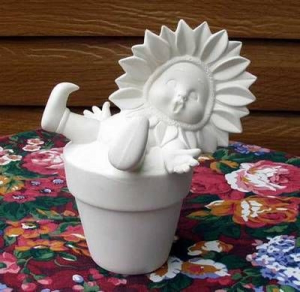 DONAS-Gießform - neu – Sonnenblumenkind im großem Topf - mittel – 21 cm hoch - USA