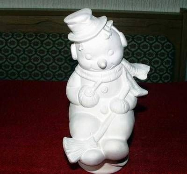 Regal - Schneemann – 13 x 20 cm - Schrühware