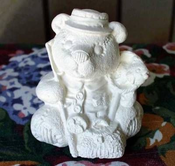 Berufs-Teddy – Fischer – ca. 8 cm hoch – Schrühware