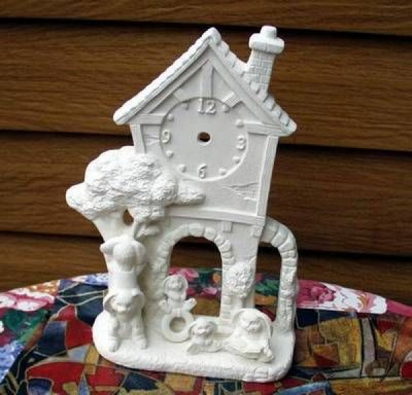 SCIOTO-Gießformen - neu – Uhr mit Hasen – 28 cm hoch – USA