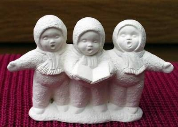 Schneebaby-Chor – 9 x 13 cm - Schrühware