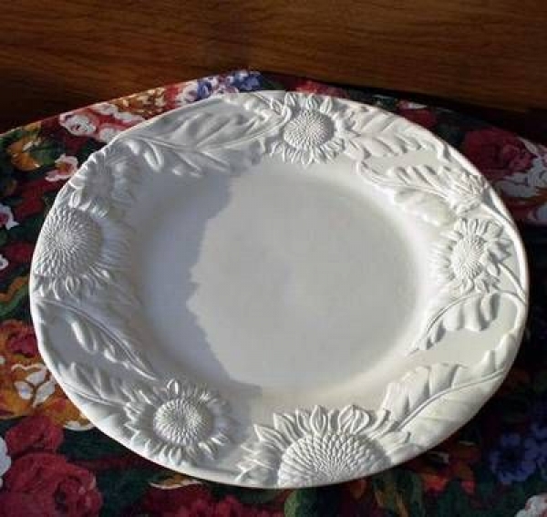 Sonnenblumen-Platte – 30 cm Ø  – Schrühware