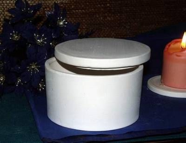 Runde Dose – blank - 12 x 8,3 cm - Schrühware