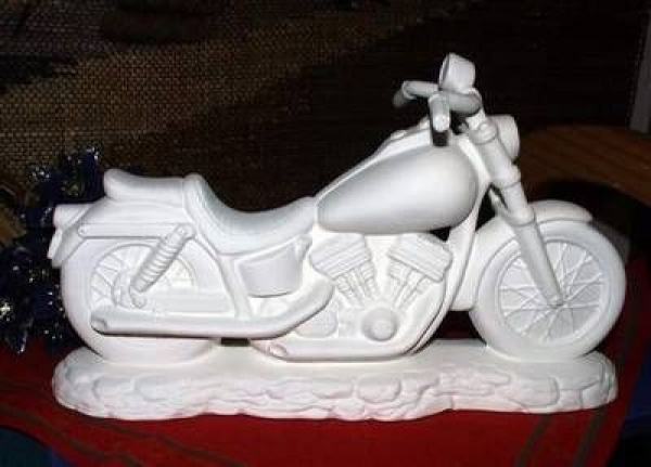 Motorrad – groß - 34 cm lang – Schrühware