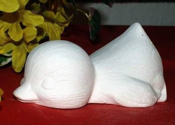 Entenküken liegend – 11 cm lang – Schrühware