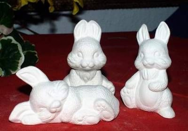 ALBERTAS-Gießform - neu – Hasen im 3er--Set - 4,5 bis 7,6 cm hoch - USA