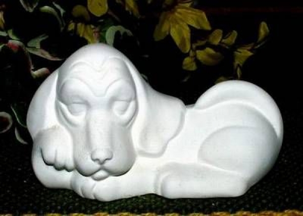 Hund – Basset - 6 cm hoch - Schrühware