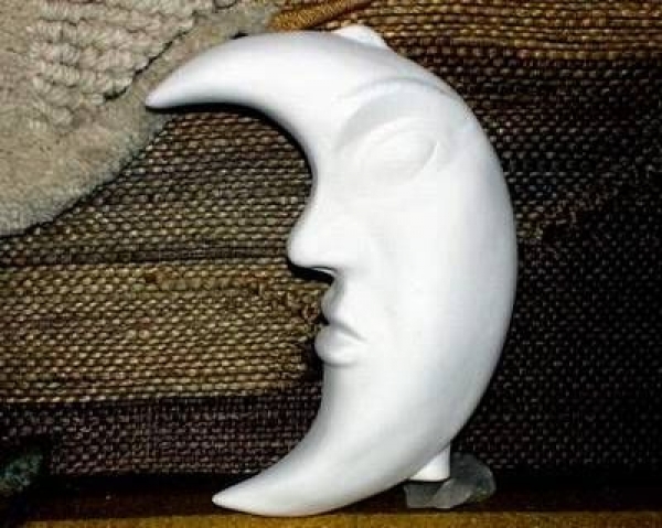 Mond zum Aufstecken oder Hängen - 23 cm hoch - Schrühware