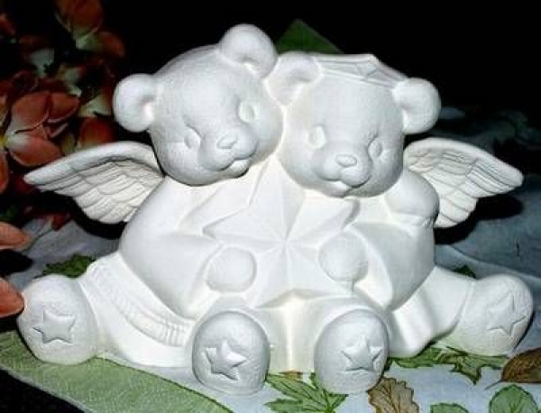 Teddy – Engelpaar – Cuddle Bear Angels – 16,5 x 11,5 cm – Schrühware