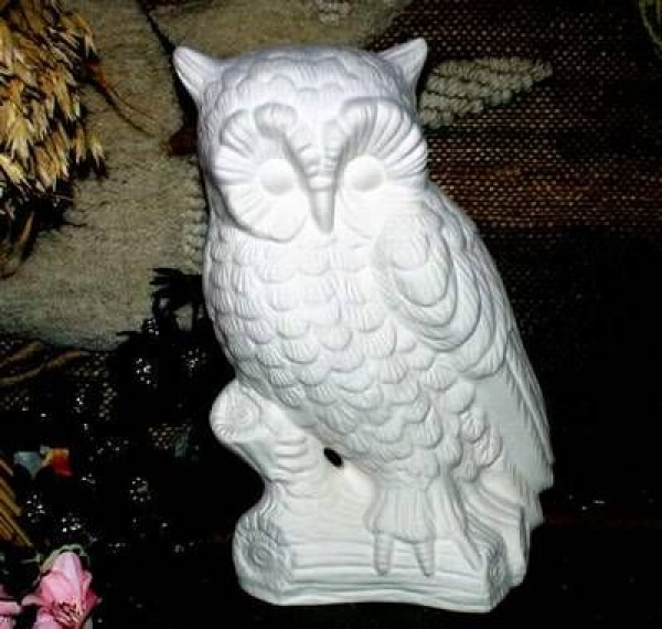Eule – 39 cm hoch - Schrühware