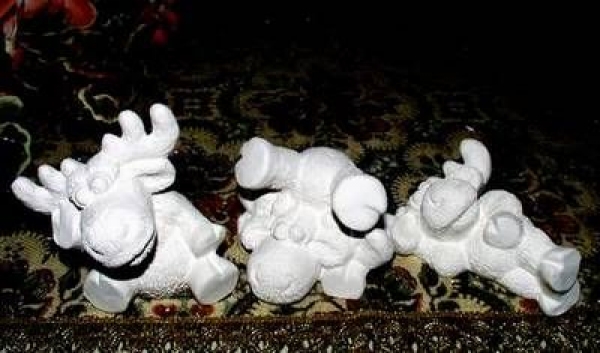 Elchkinder im 3er-Set – je 10 cm – Schrühware
