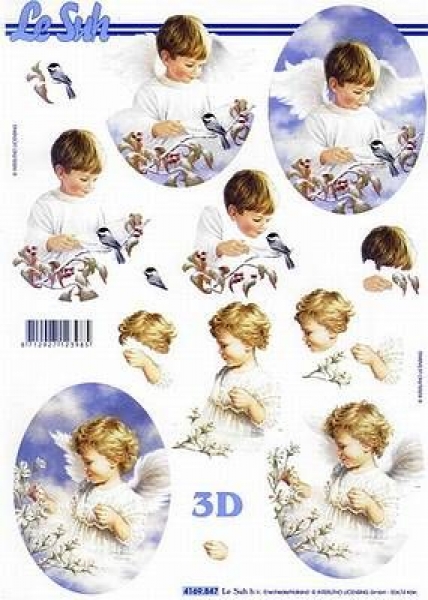 0729 - LeSuh - 3-D Bogen - DIN A4 - 21 x 29,7 cm -  Engelkinder