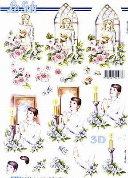 0746 - LeSuh - 3-D Schrittebogen - DIN A4 - 21 x 29,7 cm -  Konfirmation – Kommunion