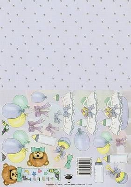 0978 - 3-D Etappenbogen - DIN A4 - 21 x 29,7 cm -  Baby