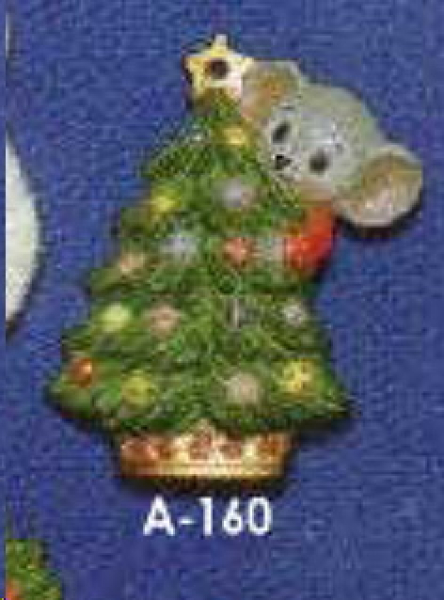 ALBERTAS–Gießform – neu – Maus – Tannenbaum – Ornament – Hänger – 9,2 cm – Design auf Vorder-​ und Rückseite