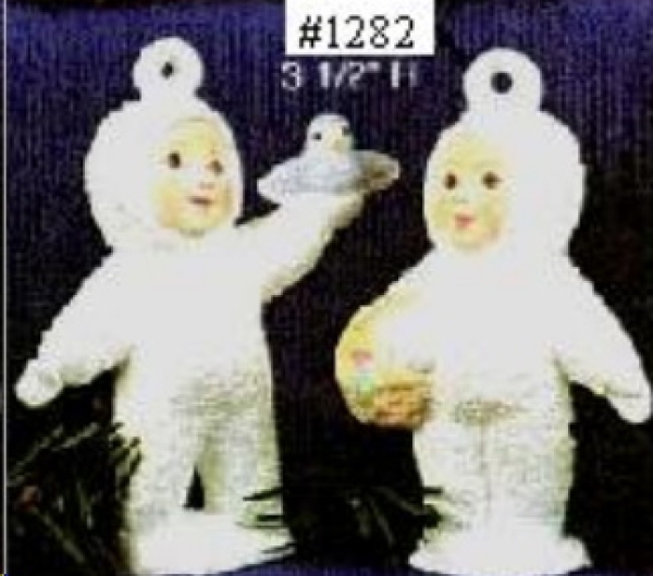 ALBERTAS-Gießform – neu – Schneebabies mit Korb und Vogel im 2er-Set – bis 9 cm hoch - Sonderangebot