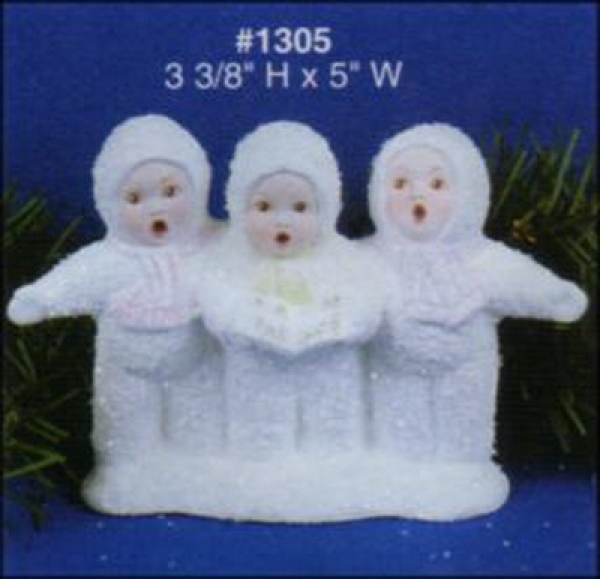 Schneebaby-Chor – 9 x 13 cm - Schrühware