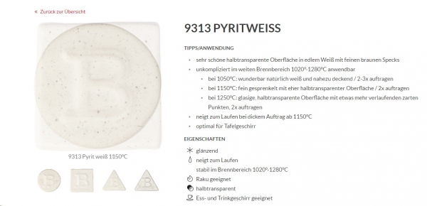 BOTZ PRO – Pyrit weiß - Pyrithe white – 800 ml – 1020 - 1280 °C