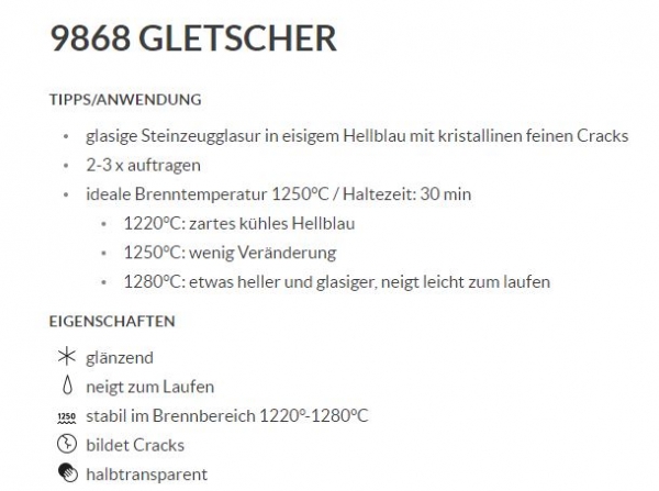 Gletscher – glänzend – Glacier – 800 ml – Steinzeug-Glasur von BOTZ