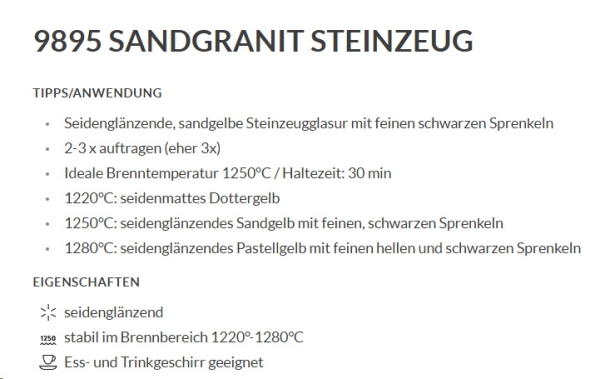 Sandgranit – seidenglänzend - 200 ml – Steinzeug-Glasur von BOTZ - Brenntemperatur 1.220 bis 1.280 °C