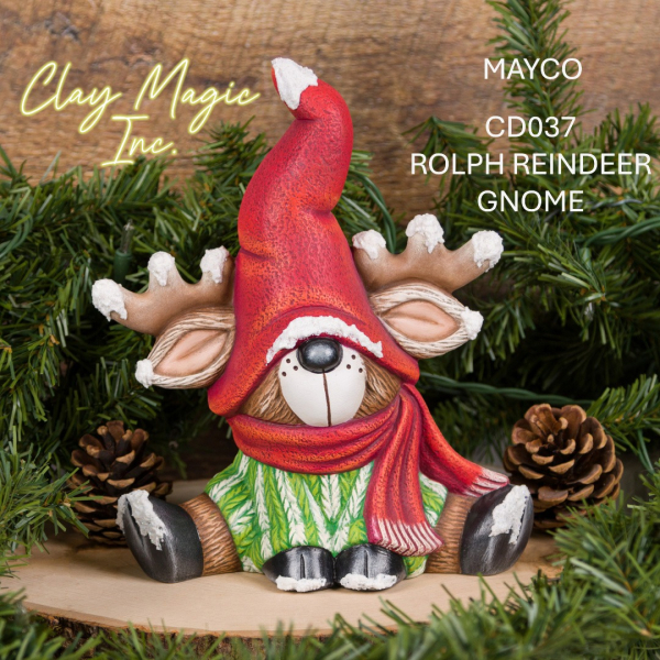 MAYCO-Gießform - neu – Rolph Rentier Gnome – 22,5 x 19,7 cm - USA