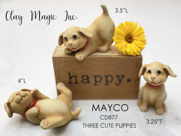 MAYCO-Gießform - neu – Three Cute Puppies – Hunde im 3er-Set – bis 10 cm – USA