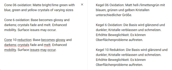 CG-1015 – Cloverfield - MAYCO Jungle Gems ® – Kristallglasur – NONTOXIC – 1.000 bis 1.045 °C - Cone 06 bis Cone 05 – 4oz = 118 ml