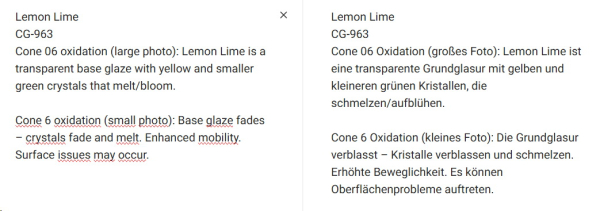 CG-963 – Lemon Lime –  MAYCO Jungle Gems ® – Kristallglasur – NONTOXIC – 1.000 bis 1.045 °C - Cone 06 bis Cone 05 – 16oz = 472 ml