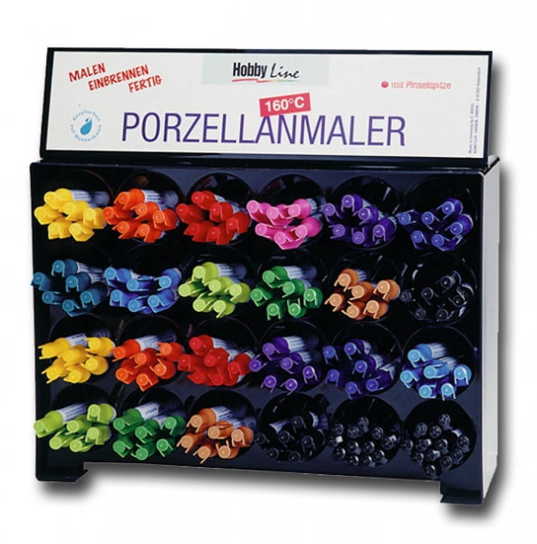 HobbyLine - Porzellanmaler mit Pinselspitze – PorcelainPEN easy - dunkelblau - Einbrennen im Backofen