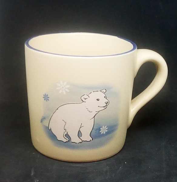 Keramik-Tasse  - Becher mit Wunschtext – Motiv: 1 x kleiner Eisbär