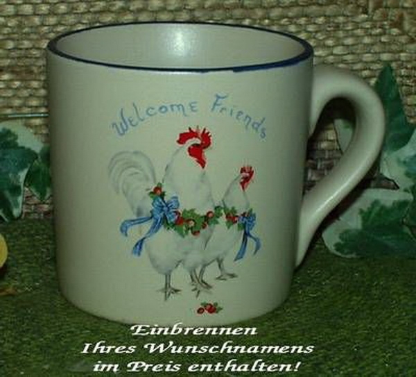 Decal – Welcome Friends – Hahn und Henne - 75 x 55 mm – DISC