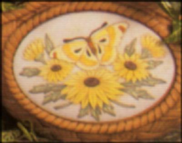 Motivplakette – Daisies mit Schmetterling - Insert - Schrühware