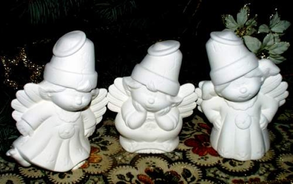 DONAS-Gießform - neu – Crackpot-Engel im 3er-Set – bis 11,4 cm hoch - USA