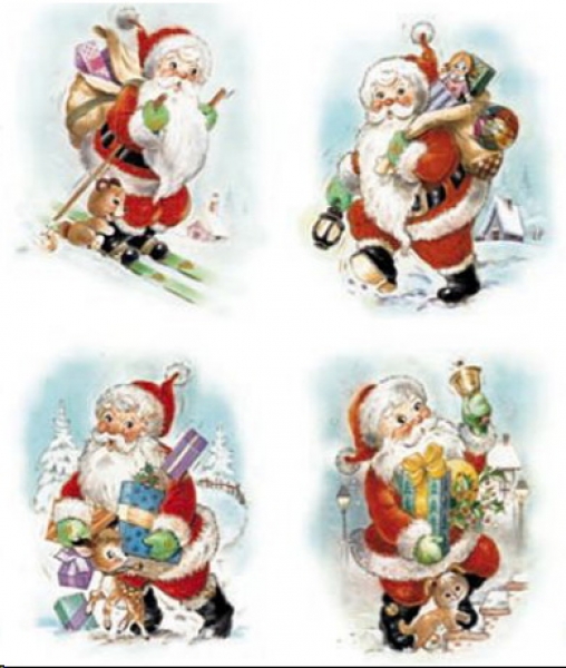 Decals – Santa im 4er-Set – je 95 x 80 mm