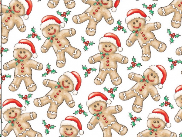Decal – Chintzabschnitt – Festive Gingerbread – 17 komplette Lebkuchen-Motive je 60 x 45 mm
