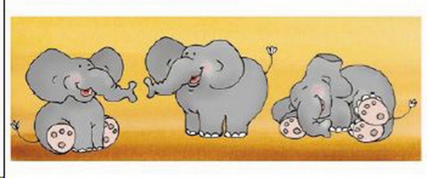 Decal – Elefanten - Rundum-Motiv für Becher – 7 x 20 cm