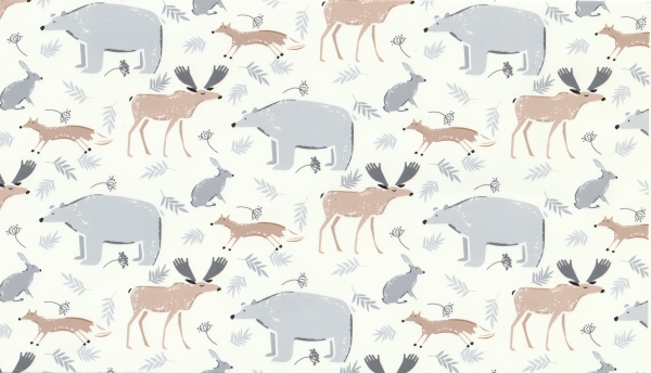 Decal – Chintz – Alaska – ca. 50 x 70 cm – Größenvergleich: Bär 4 x 2,5 cm - Abbildung zeigt 1/8-Bogen