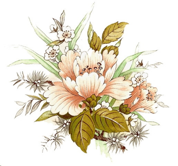 Decal – Blumen – Brocade – 55 x 60 mm