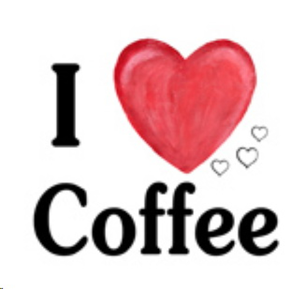 Keramik-Tasse  - Becher mit Wunschname – Motiv: 2 x I love Coffee