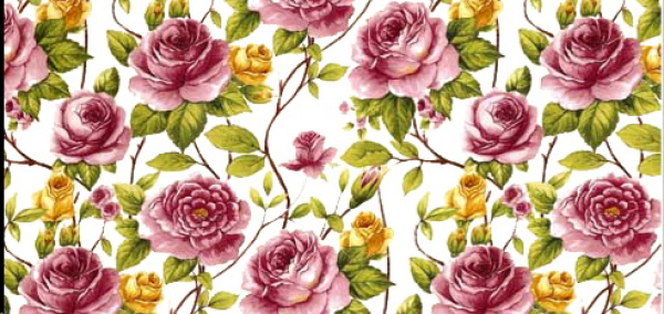 Decal – Chintzabschnitt – Rose Bloom – einzelne Rose ca. 3 cm - clear background  – 23 x 12,5 cm
