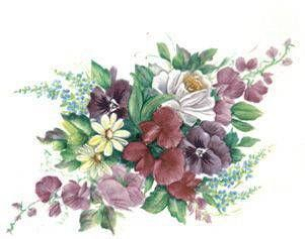 Decal – Bouquet of Flowers by Lois - 85 x 60 mm – DISC