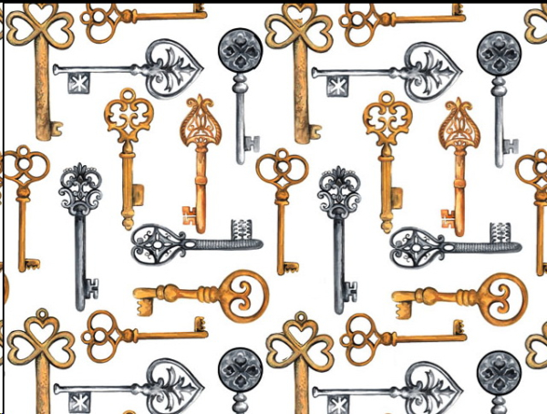 Decal – Chintz – Keys – ca. 50 x 70 cm – Schlüssel ca. 60 mm