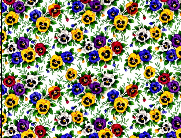 Decal – Chintz – Pansy – Stiefmütterchen (Blüte ca. 2,5 cm) – ca. 50 x 70 cm