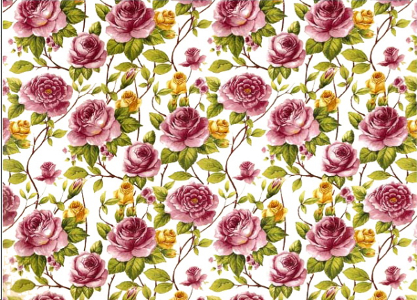 Decal – Chintz – Rose Bloom – einzelne Rose ca. 3 cm - clear background  – ca. 50 x 70 cm
