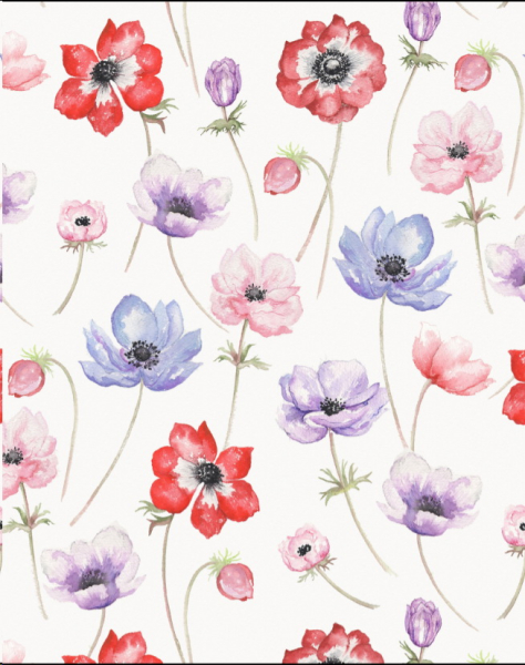 Decal – Chintz – Pastel Anemone – ca. 50 x 70 cm